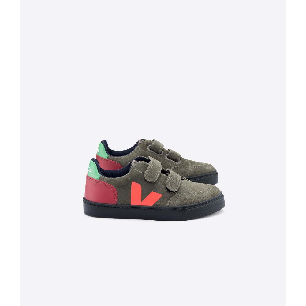 Veja V-12 SUEDE Sneakers Kinderen Olijfgroen | BE 871MQZ